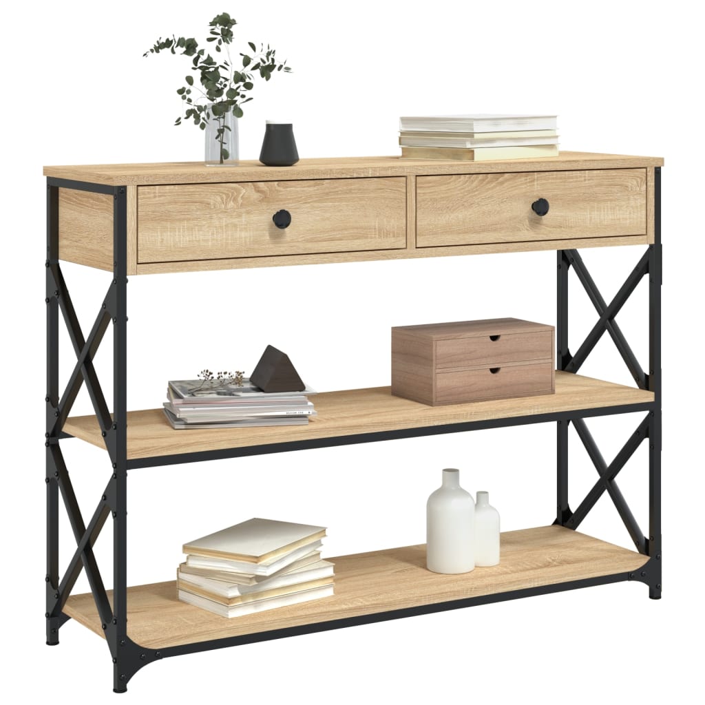 Konzolni stol boja hrasta sonome 100x28x75 cm konstruirano drvo