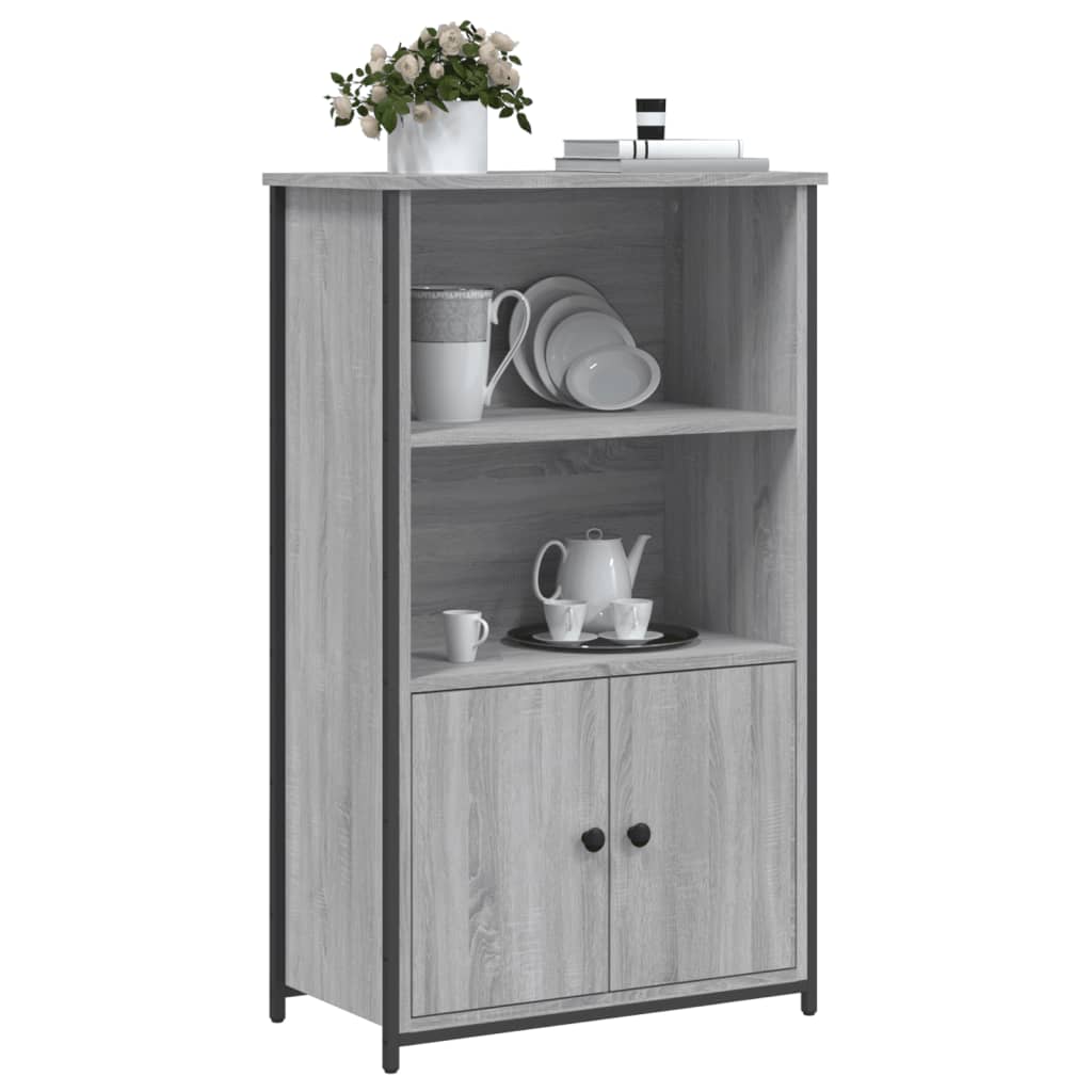 Visoka komoda siva boja hrasta 62x32x103,5 cm konstruirano drvo