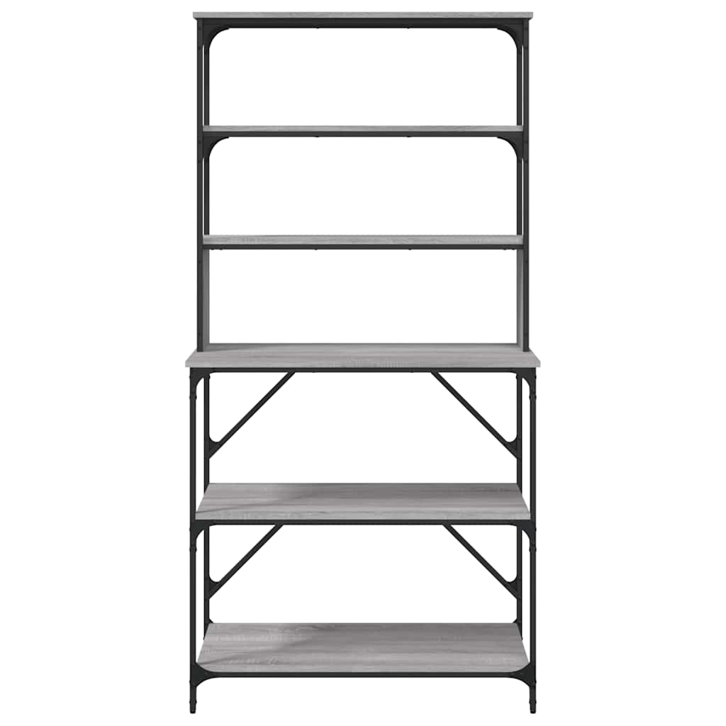 Pekarski stalak sa 6 razina sivog sonome 90x40x180 cm drveni