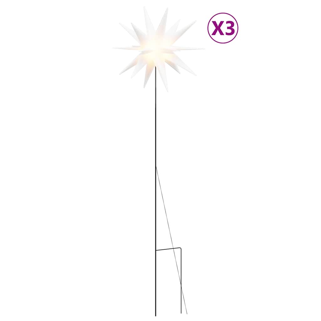 Božićna svjetla sa šiljcima 3 kom LED sklopiva bijele 35 cm