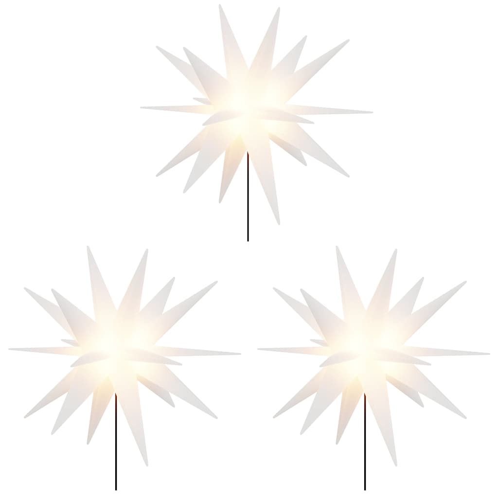 Božićna svjetla sa šiljcima 3 kom LED sklopiva bijele 35 cm