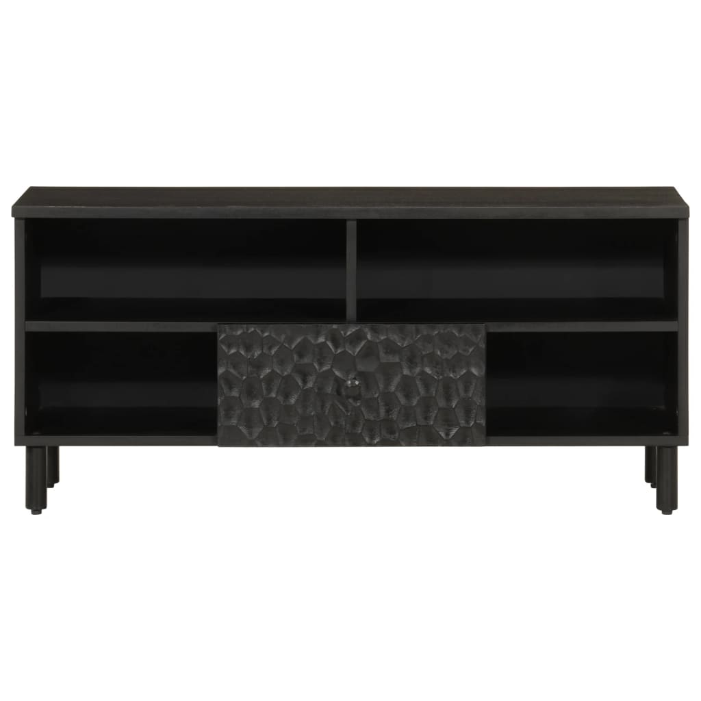 TV ormarić crni 100 x 33 x 46 cm od masivnog drva manga
