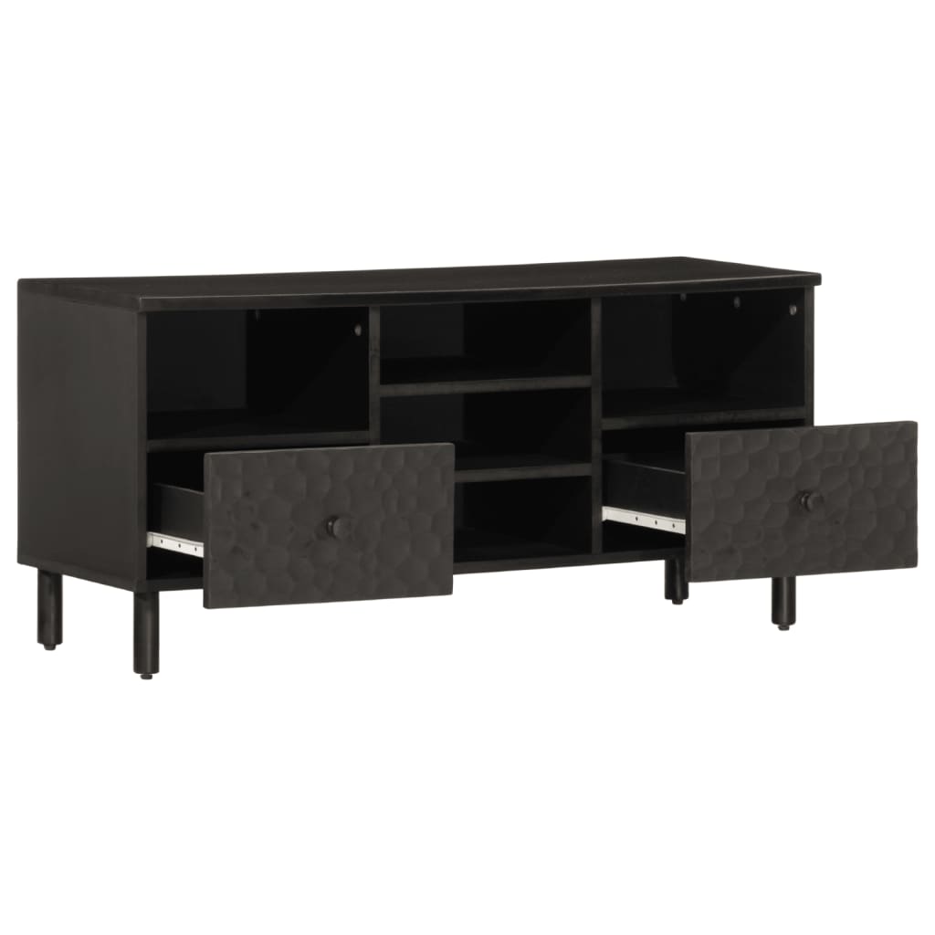 TV ormarić crni 100 x 33 x 46 cm od masivnog drva manga