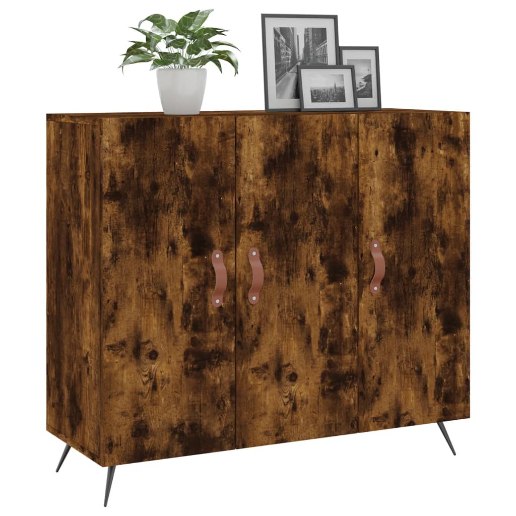 Komoda boja dimljenog hrasta 90 x 34 x 80 cm konstruirano drvo