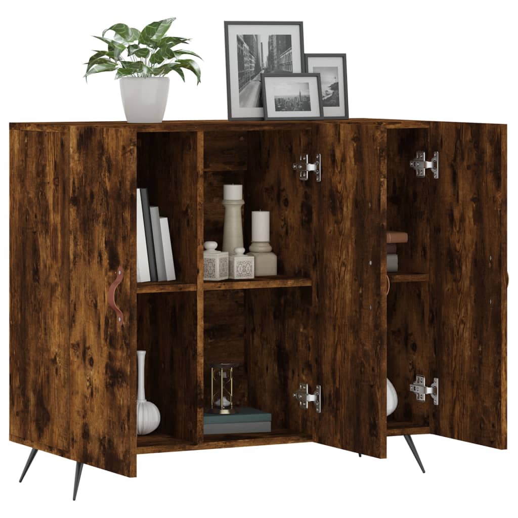 Komoda boja dimljenog hrasta 90 x 34 x 80 cm konstruirano drvo