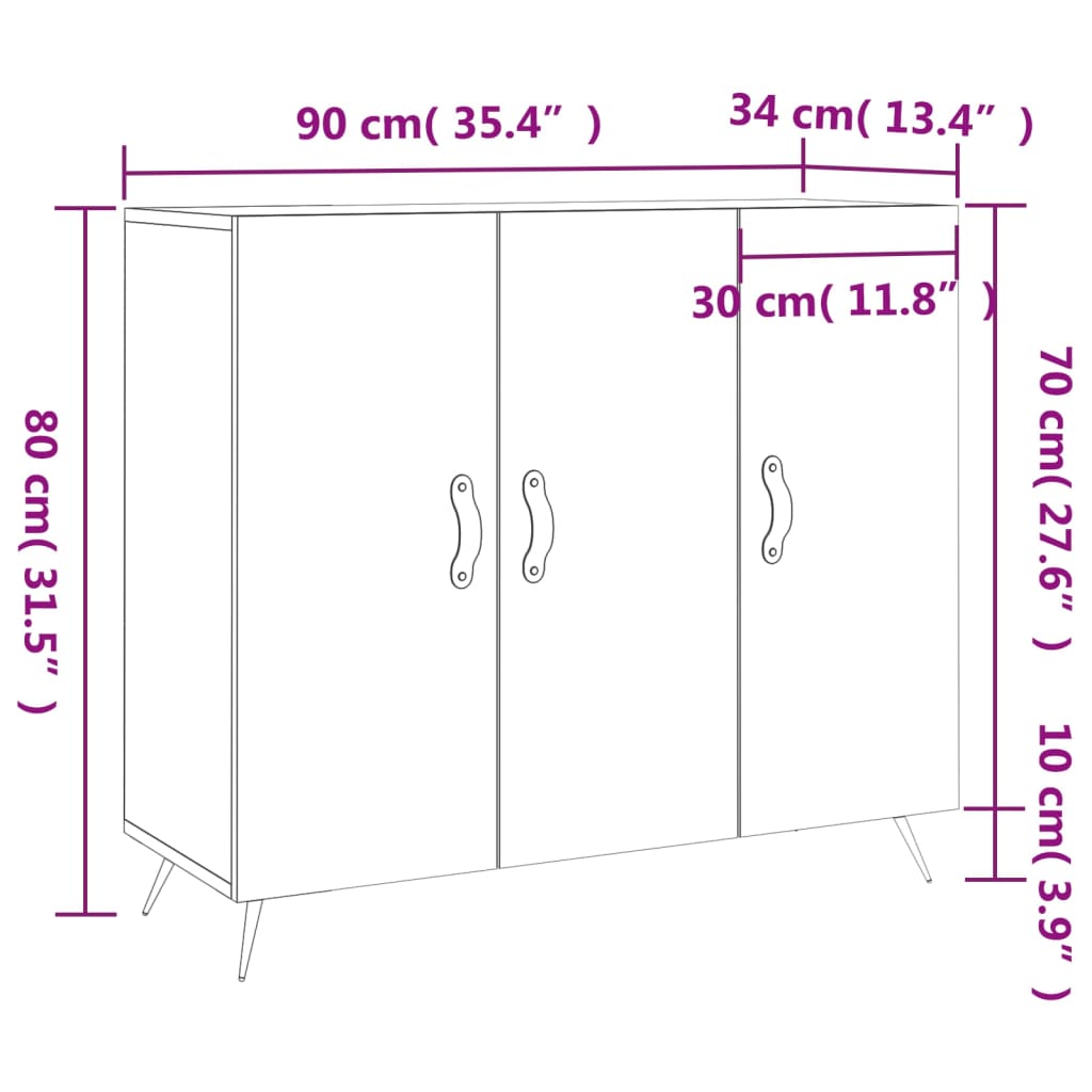 Komoda boja hrasta sonome 90 x 34 x 80 cm konstruirano drvo