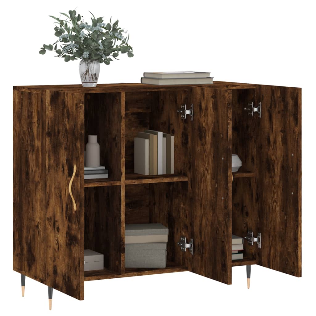 Komoda boja dimljenog hrasta 90 x 34 x 80 cm konstruirano drvo