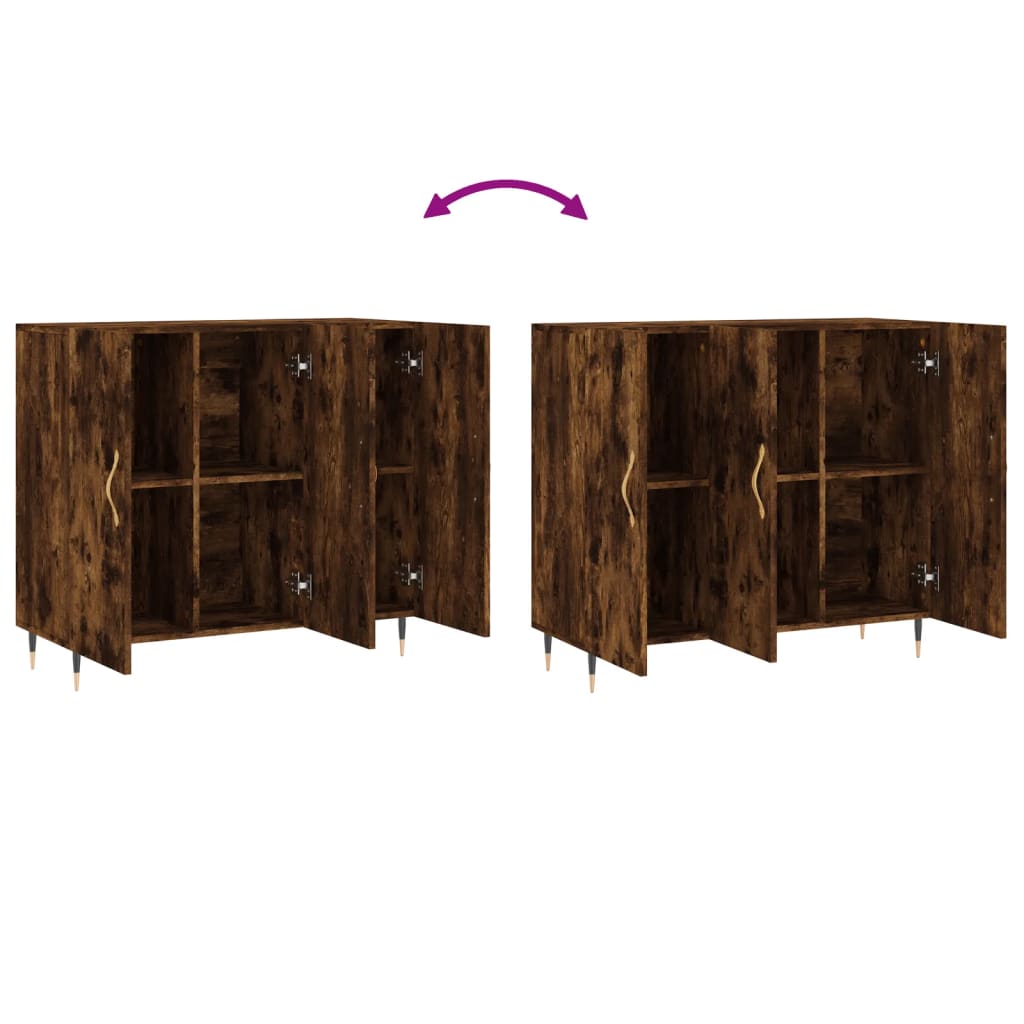 Komoda boja dimljenog hrasta 90 x 34 x 80 cm konstruirano drvo