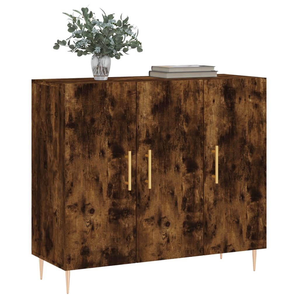 Komoda boja dimljenog hrasta 90 x 34 x 80 cm konstruirano drvo