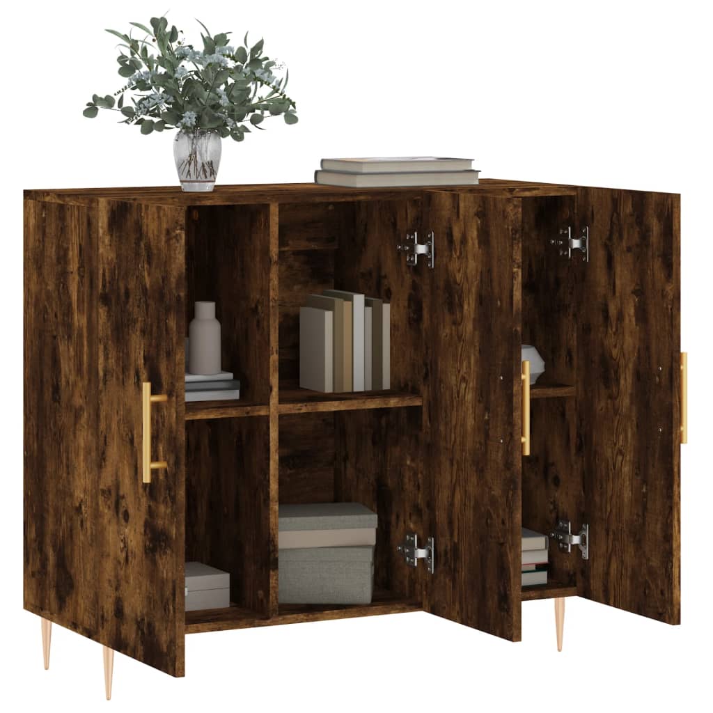 Komoda boja dimljenog hrasta 90 x 34 x 80 cm konstruirano drvo