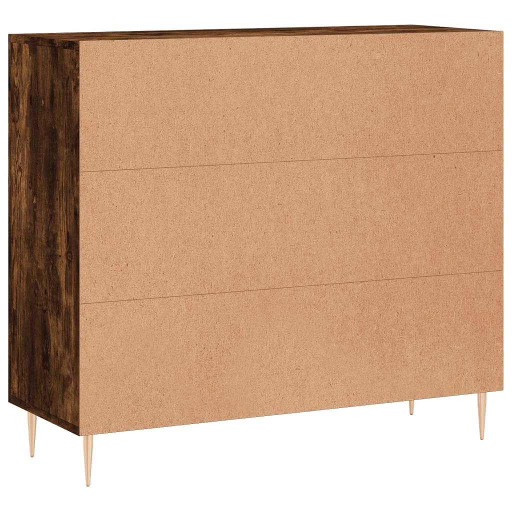 Komoda boja dimljenog hrasta 90 x 34 x 80 cm konstruirano drvo