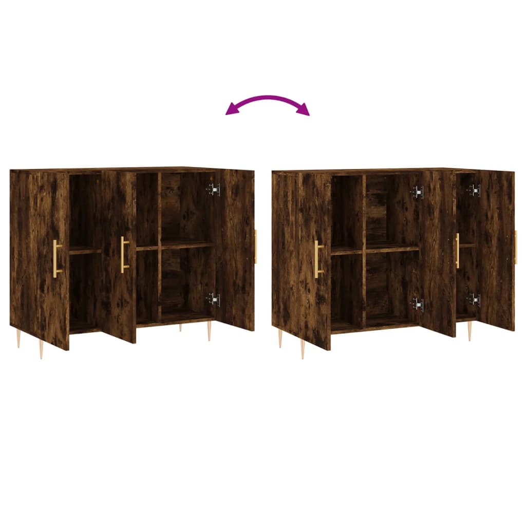 Komoda boja dimljenog hrasta 90 x 34 x 80 cm konstruirano drvo