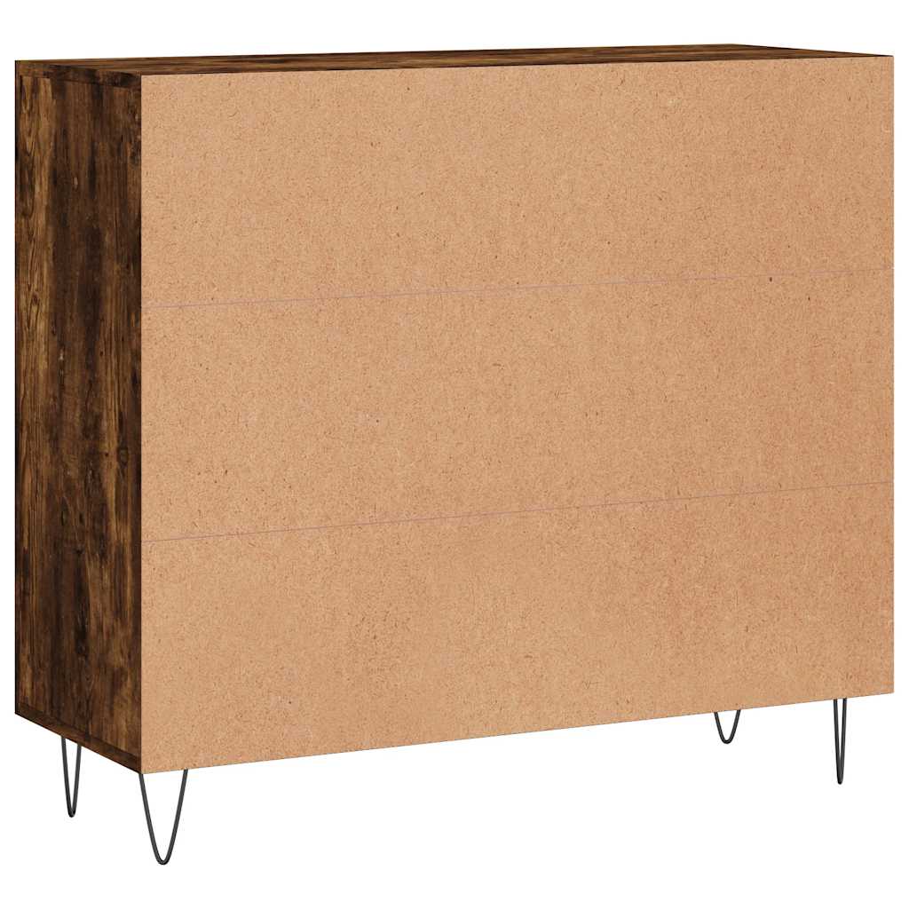 Komoda boja dimljenog hrasta 90 x 34 x 80 cm konstruirano drvo
