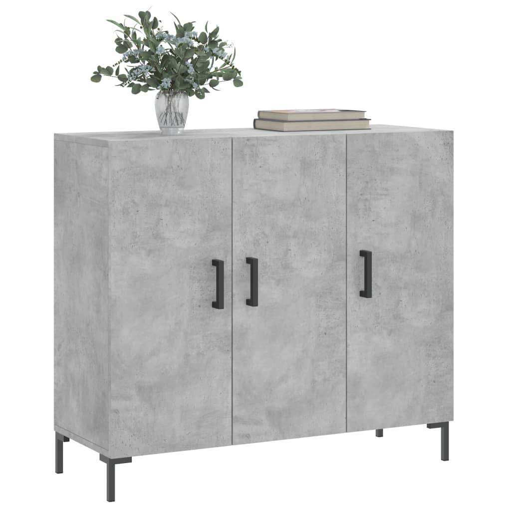 Komoda siva boja betona 90x34x80 cm od konstruiranog drva