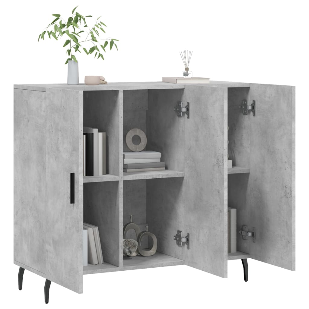 Komoda siva boja betona 90x34x80 cm od konstruiranog drva
