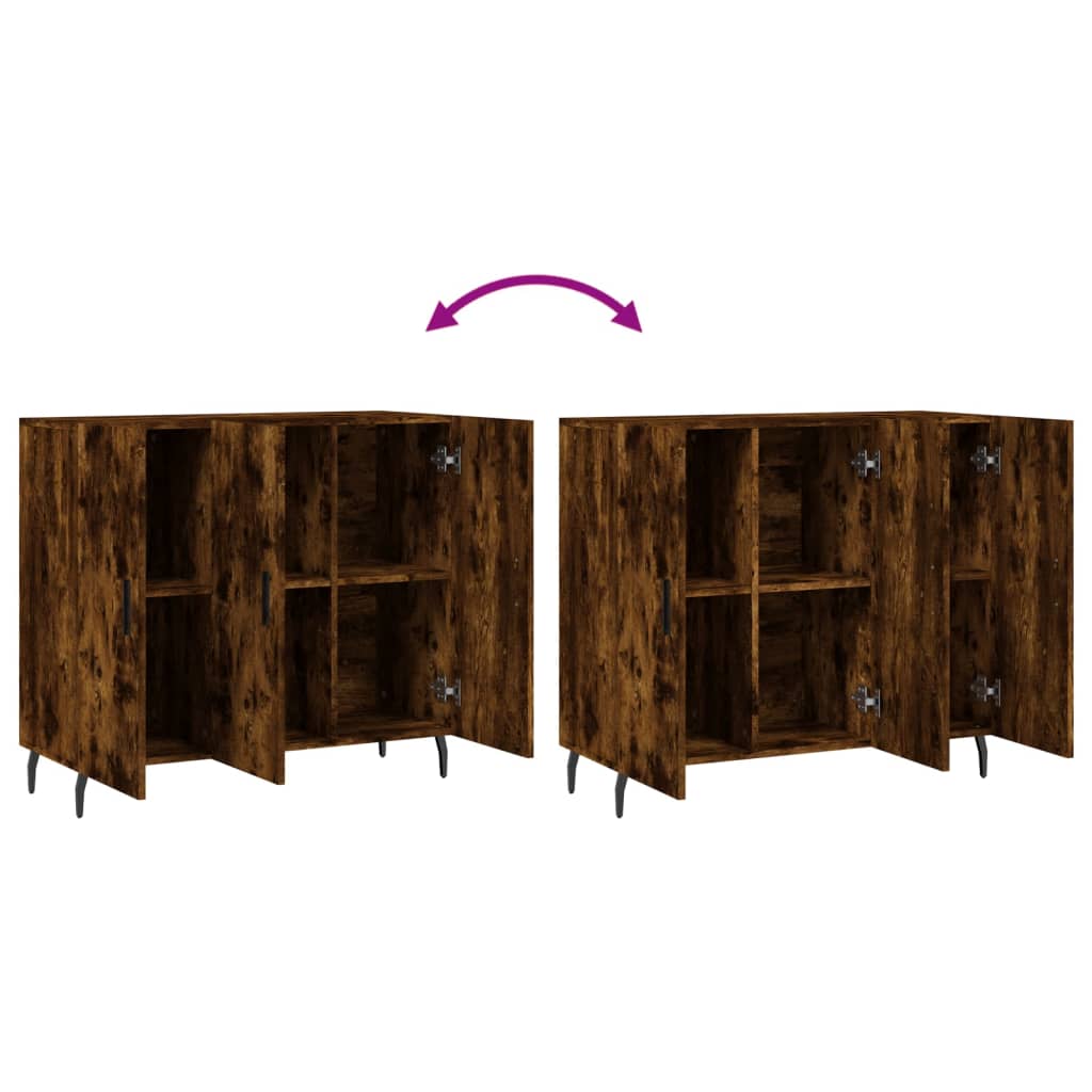 Komoda boja dimljenog hrasta 90 x 34 x 80 cm konstruirano drvo