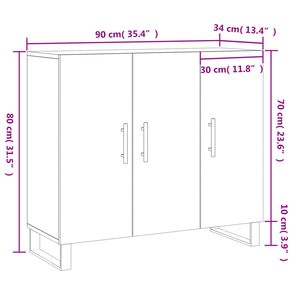 Komoda boja hrasta sonome 90x34x80 cm od konstruiranog drva