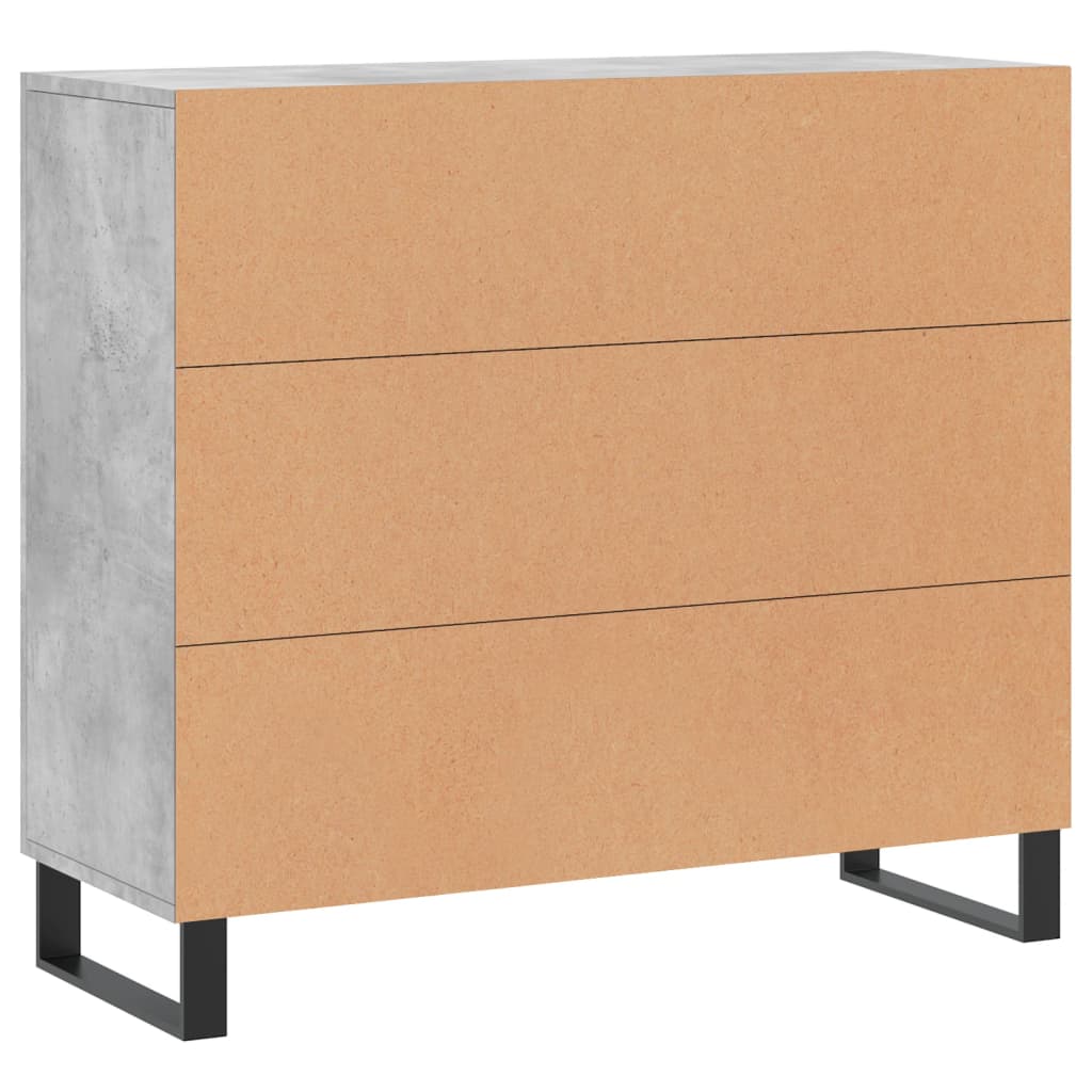 Komoda siva boja betona 90x34x80 cm od konstruiranog drva
