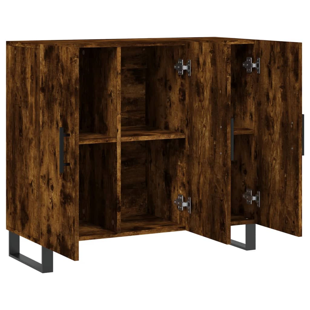 Komoda boja dimljenog hrasta 90 x 34 x 80 cm konstruirano drvo