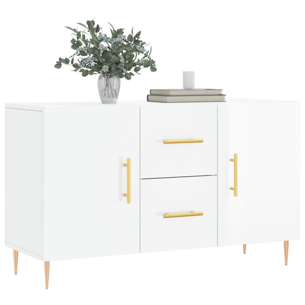 Komoda sjajna bijela 100x36x60 cm od konstruiranog drva