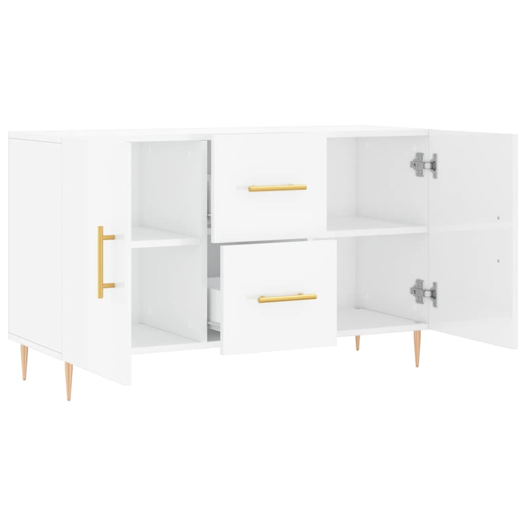 Komoda sjajna bijela 100x36x60 cm od konstruiranog drva