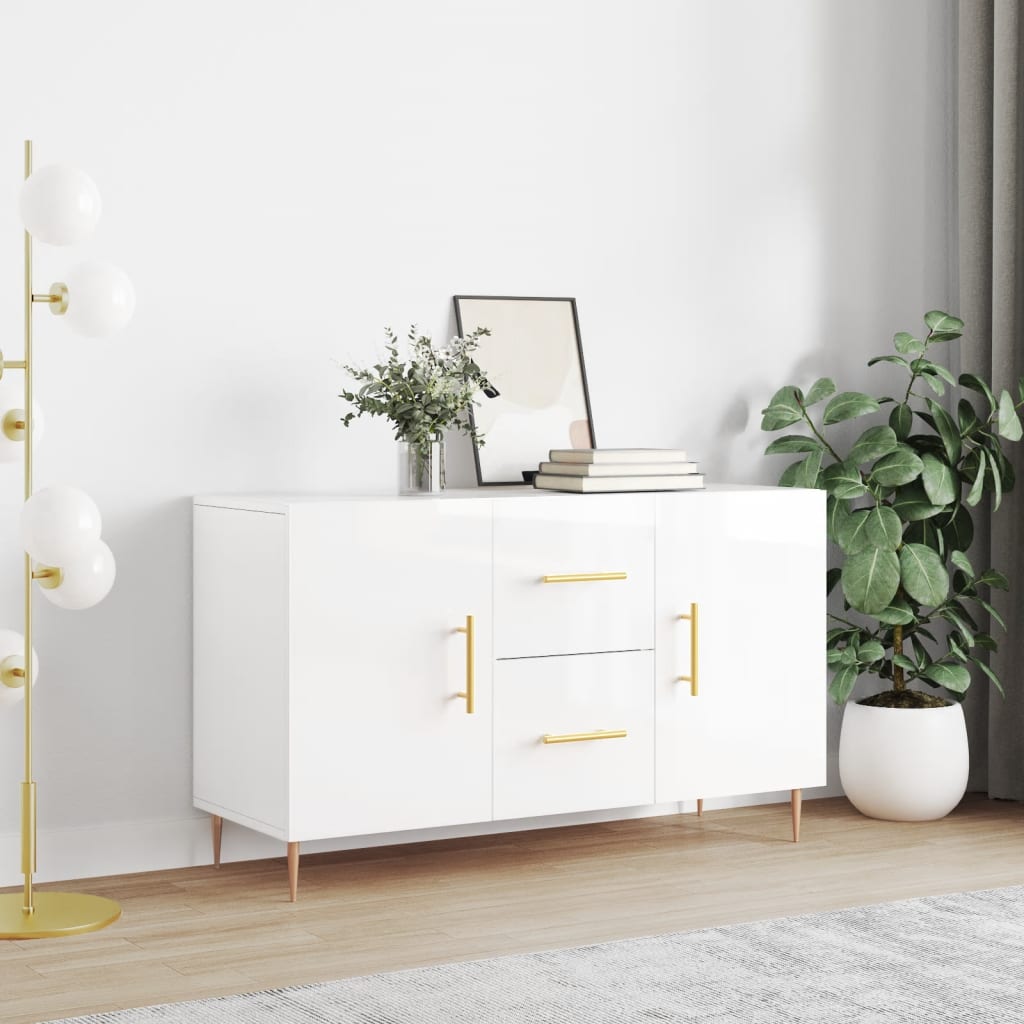 Komoda sjajna bijela 100x36x60 cm od konstruiranog drva