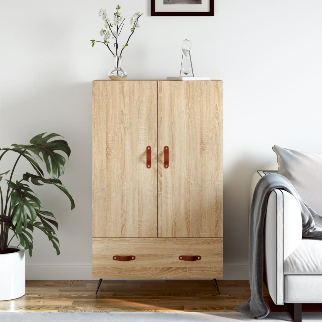 Visoka komoda boja hrasta 69,5 x 31 x 115 cm konstruirano drvo