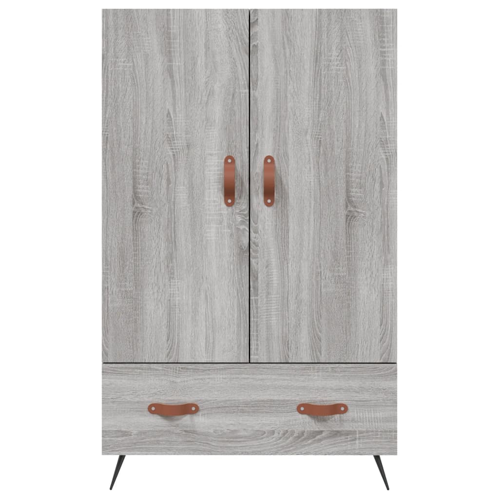 Visoka komoda siva boja hrasta 69,5x31x115 cm konstruirano drvo