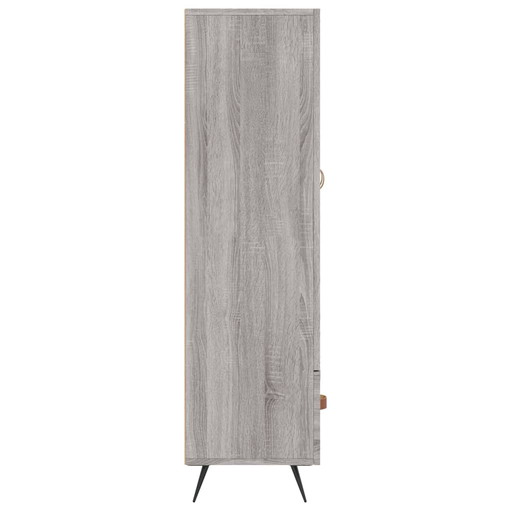 Visoka komoda siva boja hrasta 69,5x31x115 cm konstruirano drvo