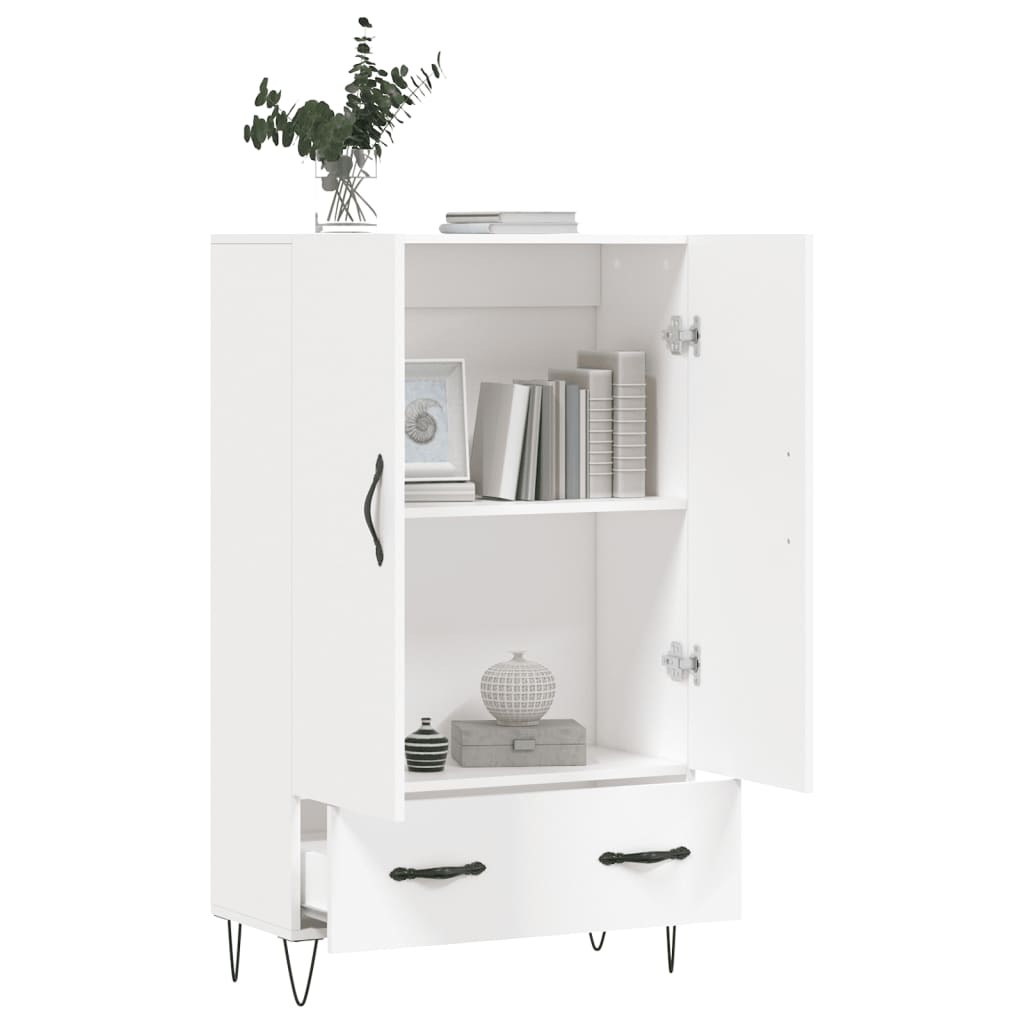 Visoka komoda bijela 69,5 x 31 x 115 cm od konstruiranog drva