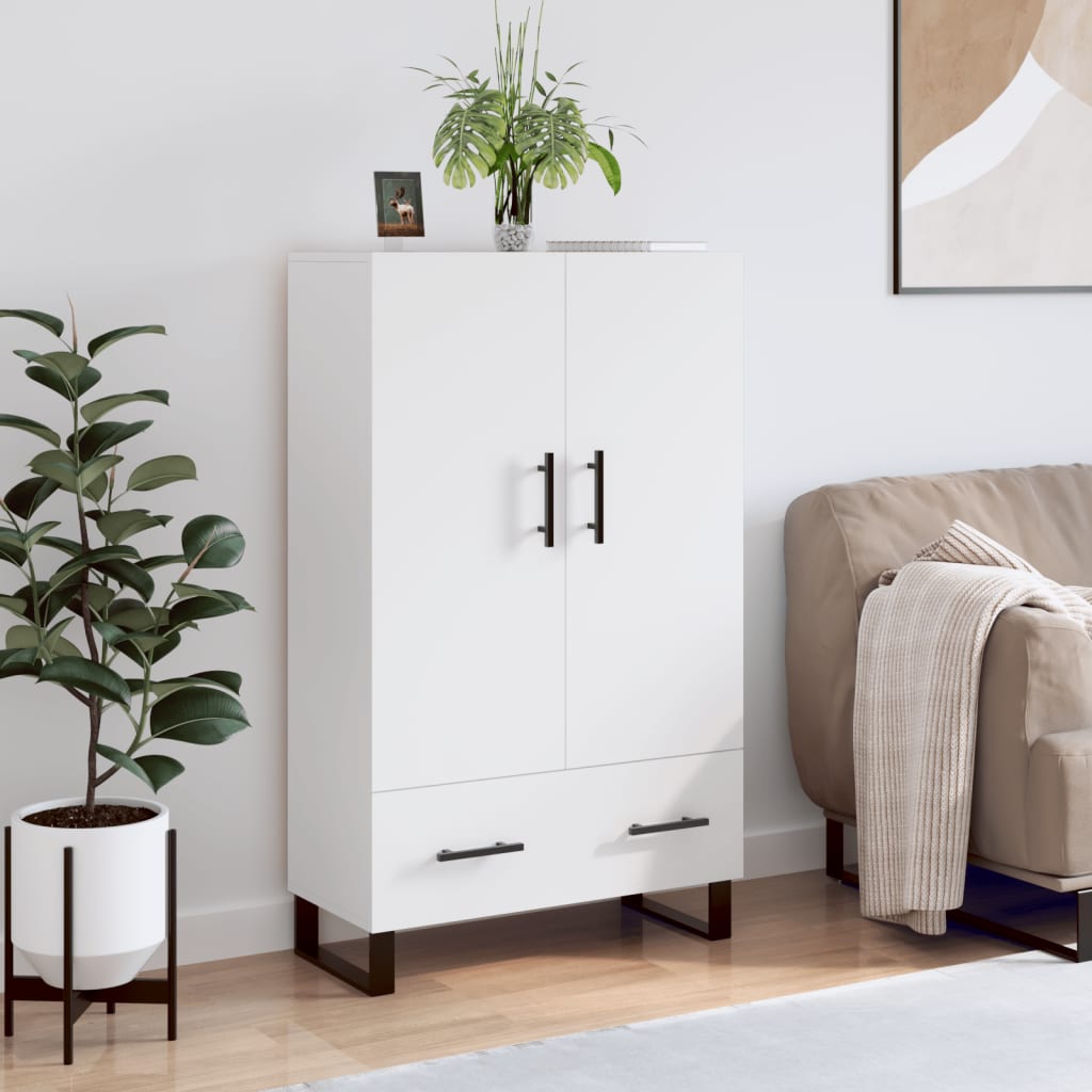 Visoka komoda bijela 69,5 x 31 x 115 cm od konstruiranog drva