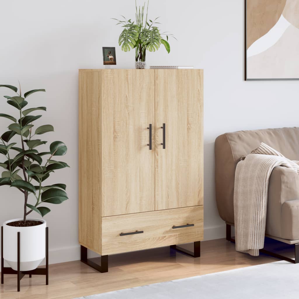 Visoka komoda boja hrasta 69,5 x 31 x 115 cm konstruirano drvo
