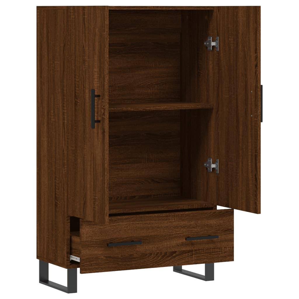 Visoka komoda smeđa boja hrasta 69,5x31x115cm konstruirano drvo