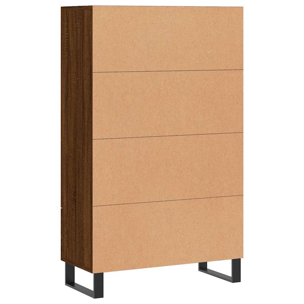 Visoka komoda smeđa boja hrasta 69,5x31x115cm konstruirano drvo
