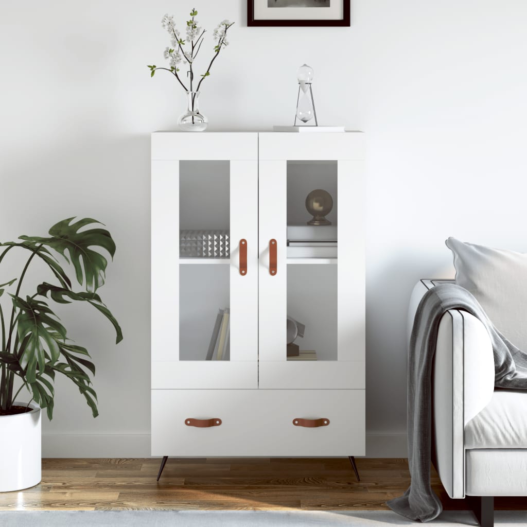 Visoka komoda bijela 69,5 x 31 x 115 cm od konstruiranog drva