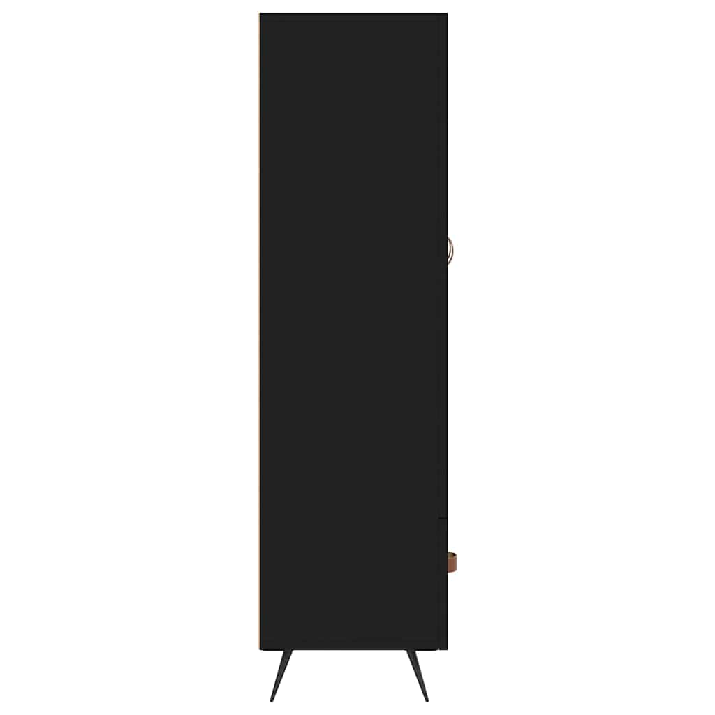 Visoka komoda crna 69,5 x 31 x 115 cm od konstruiranog drva