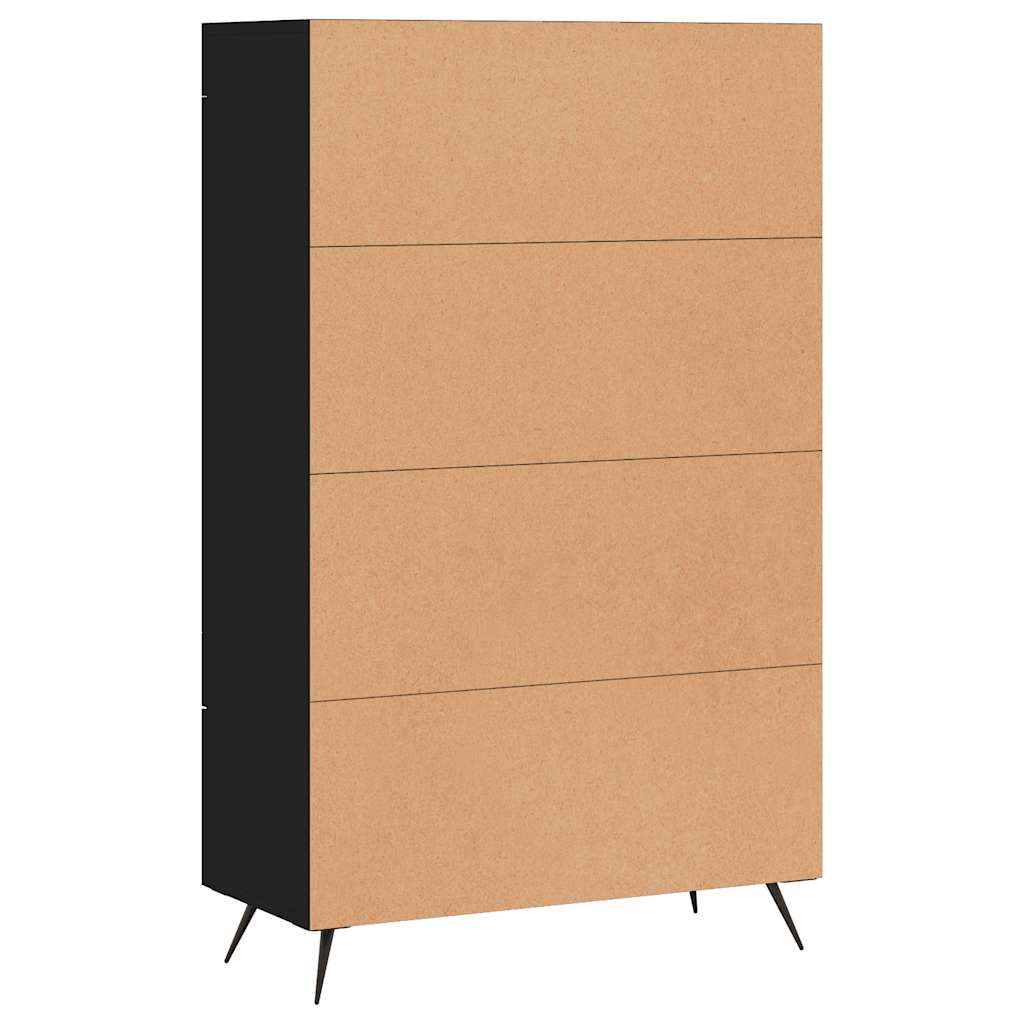 Visoka komoda crna 69,5 x 31 x 115 cm od konstruiranog drva