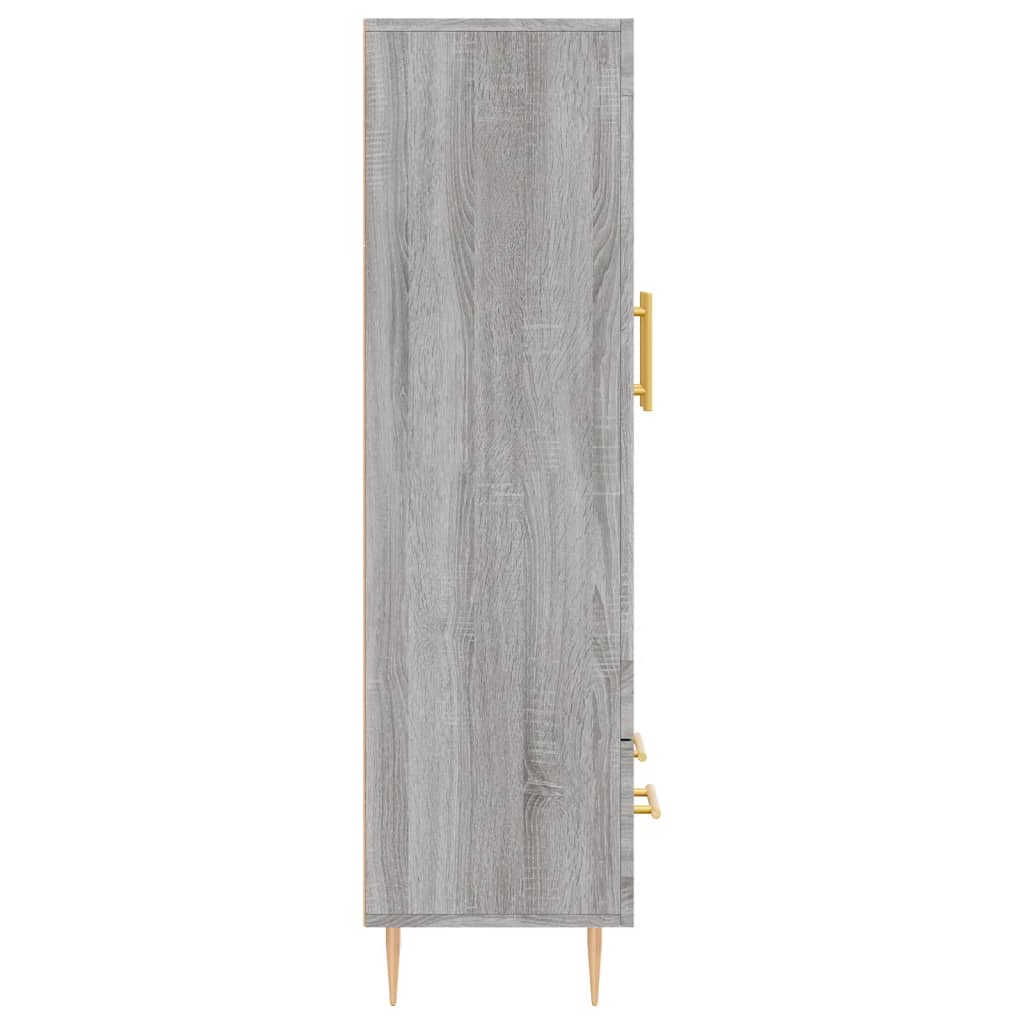 Visoka komoda siva boja hrasta 69,5x31x115 cm konstruirano drvo