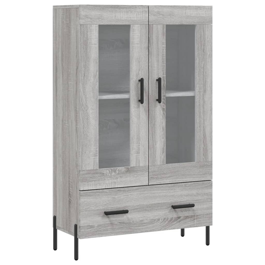 Visoka komoda siva boja hrasta 69,5x31x115 cm konstruirano drvo