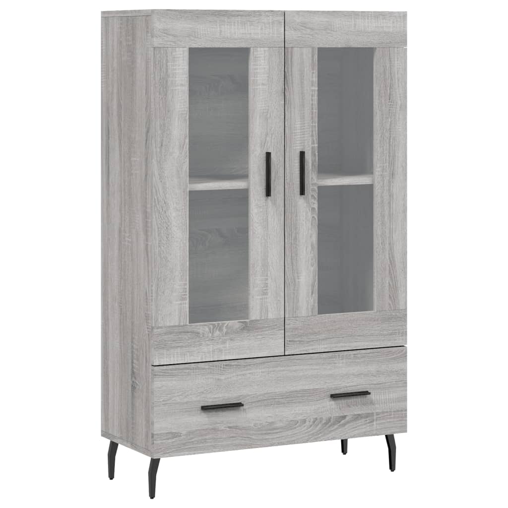 Visoka komoda siva boja hrasta 69,5x31x115 cm konstruirano drvo