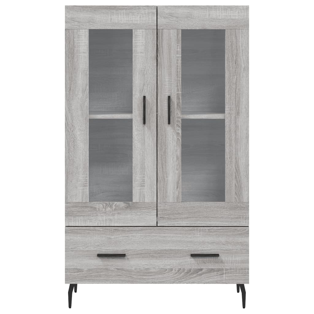 Visoka komoda siva boja hrasta 69,5x31x115 cm konstruirano drvo