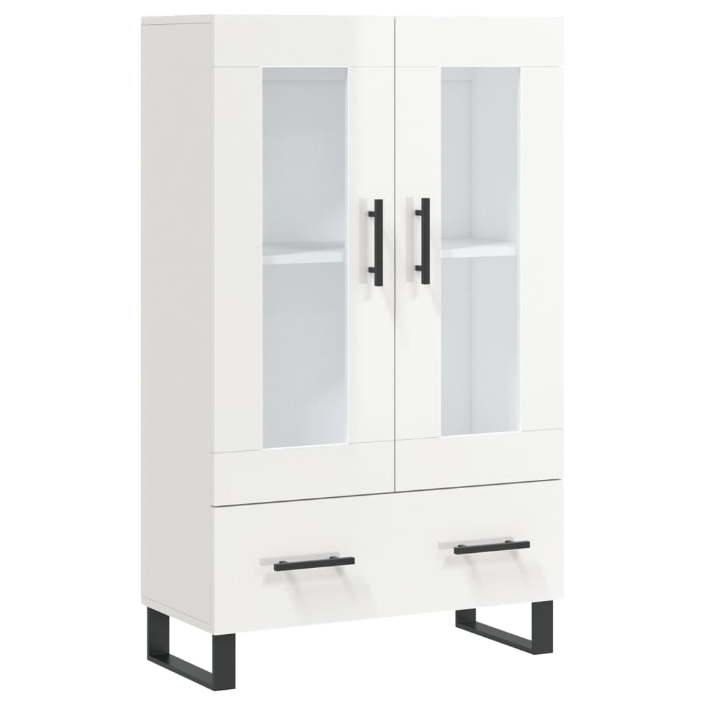 Visoka komoda sjajna bijela 69,5x31x115 cm konstruirano drvo