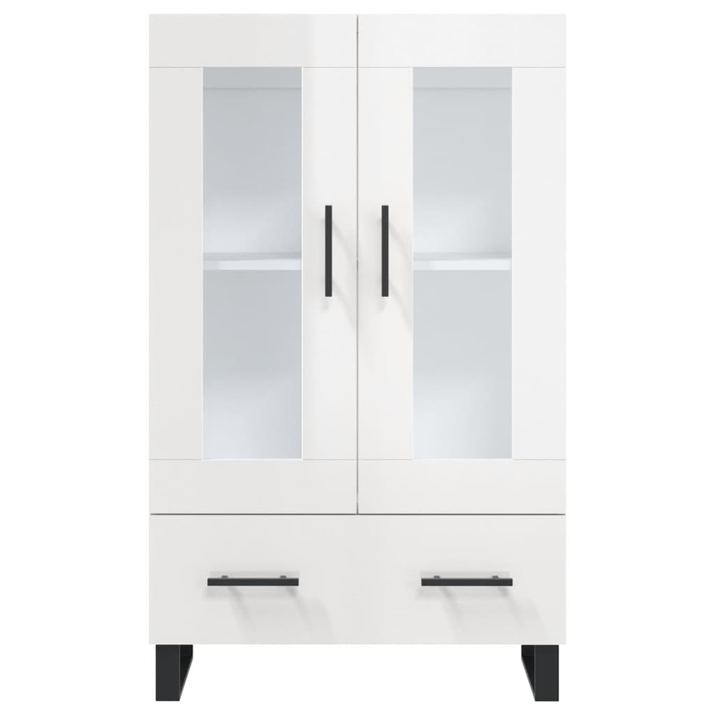 Visoka komoda sjajna bijela 69,5x31x115 cm konstruirano drvo