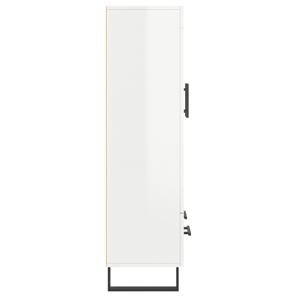Visoka komoda sjajna bijela 69,5x31x115 cm konstruirano drvo