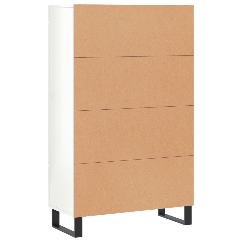 Visoka komoda sjajna bijela 69,5x31x115 cm konstruirano drvo