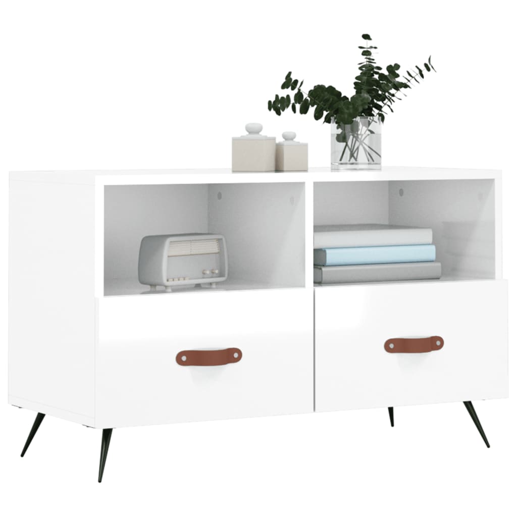 TV ormarić sjajni bijeli 80 x 36 x 50 cm od konstruiranog drva