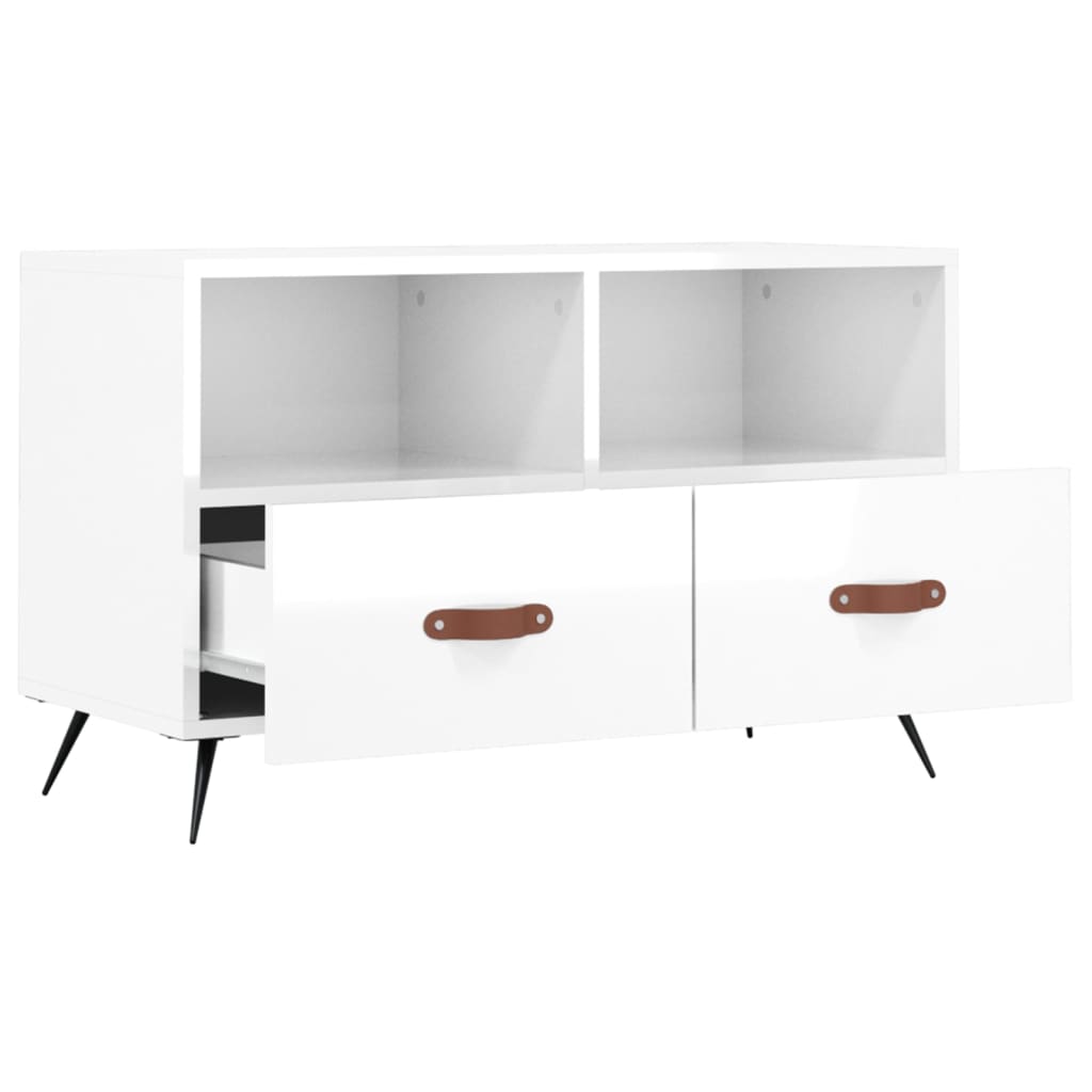TV ormarić sjajni bijeli 80 x 36 x 50 cm od konstruiranog drva