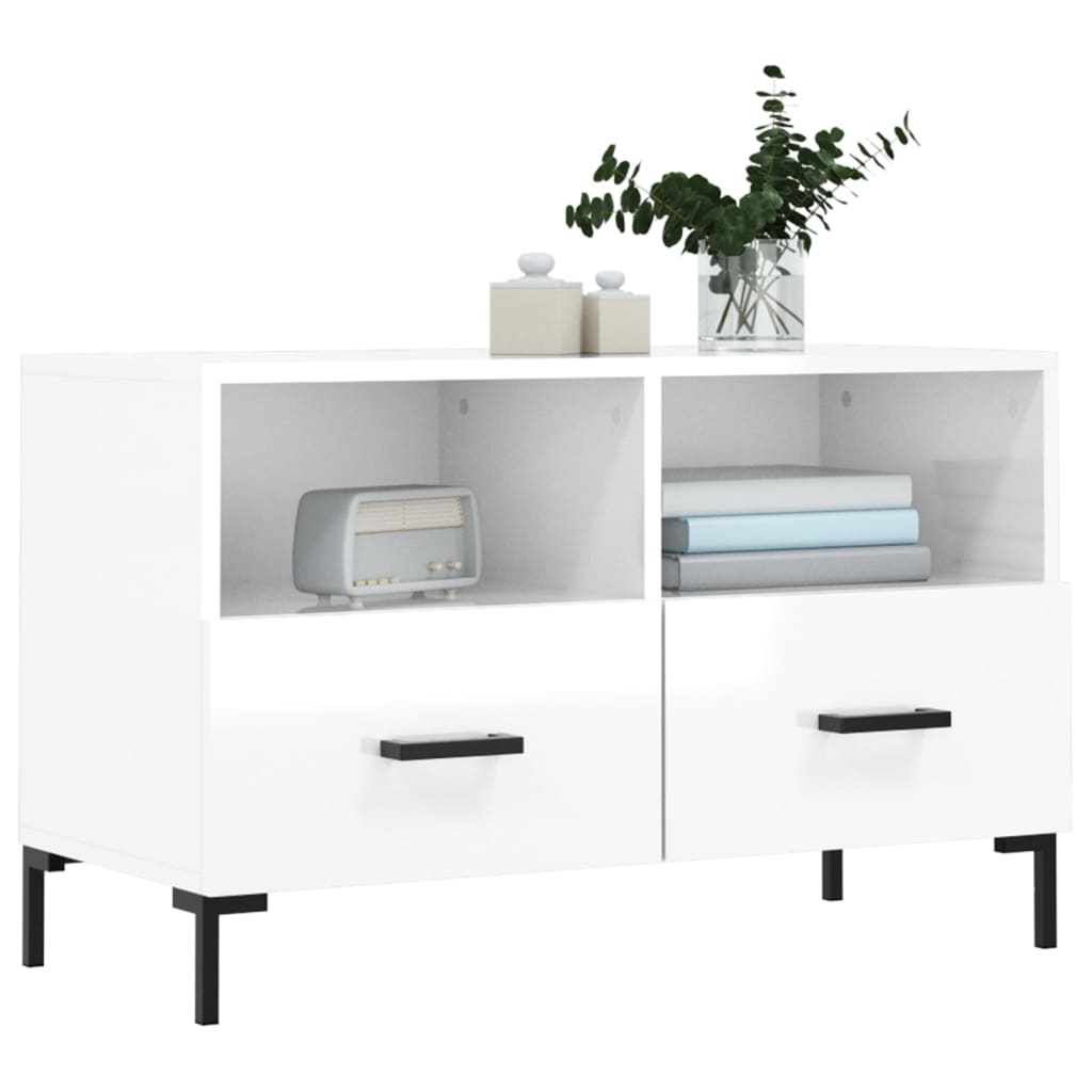 TV ormarić sjajni bijeli 80 x 36 x 50 cm od konstruiranog drva