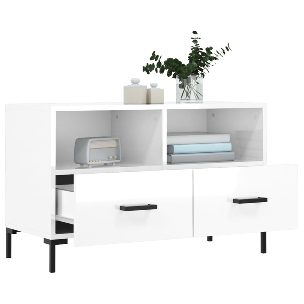 TV ormarić sjajni bijeli 80 x 36 x 50 cm od konstruiranog drva