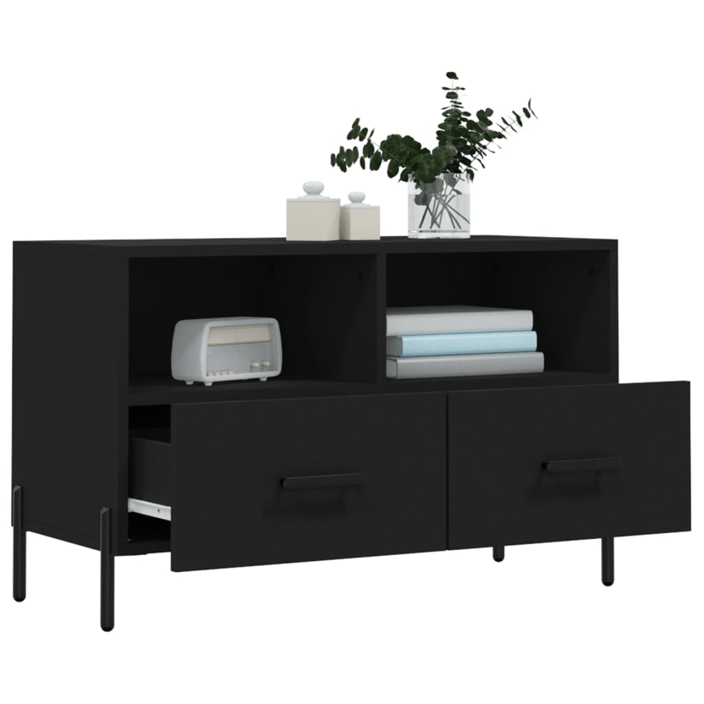 TV ormarić crni 80 x 36 x 50 cm od konstruiranog drva